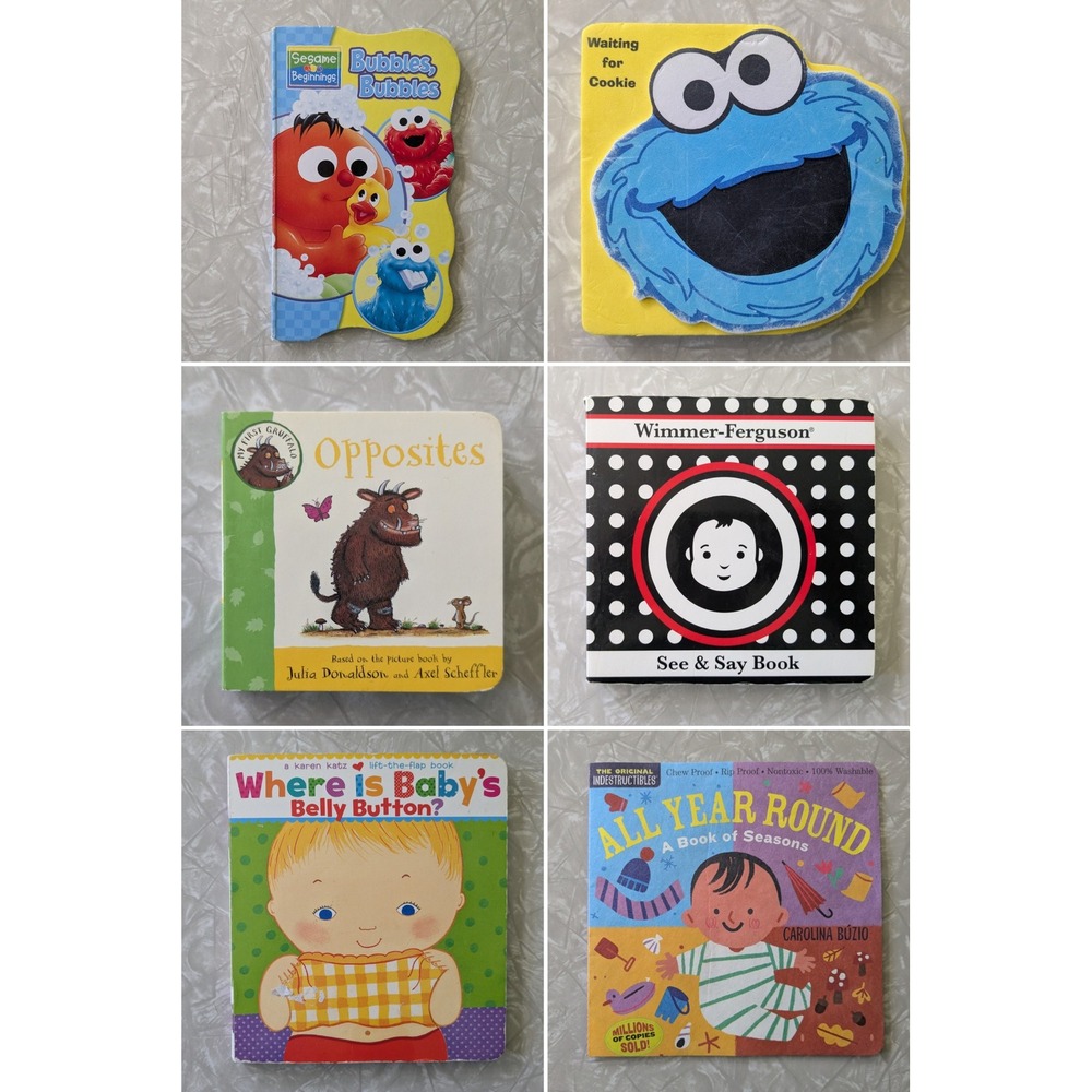 Baby Toddler 6 Book Lot Sesame Street Gruffalo Indestructibles Karen Katz